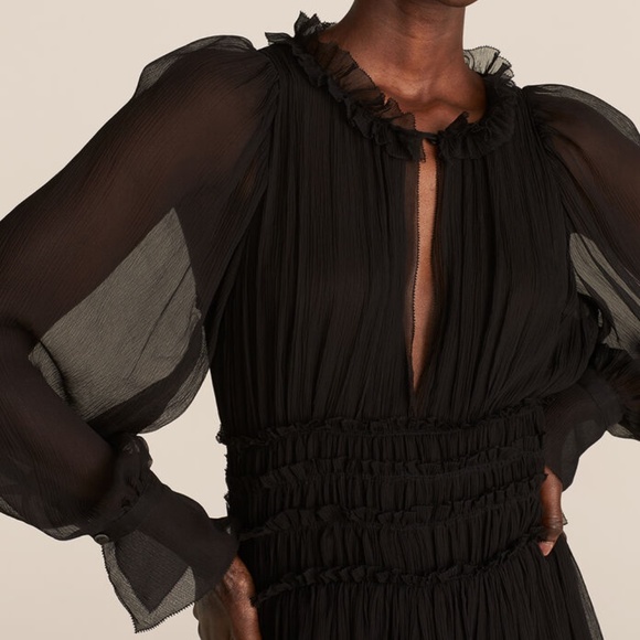 Rebecca Taylor Dresses & Skirts - Rebecca Taylor Long Sleeve Silk Chiffon Dress